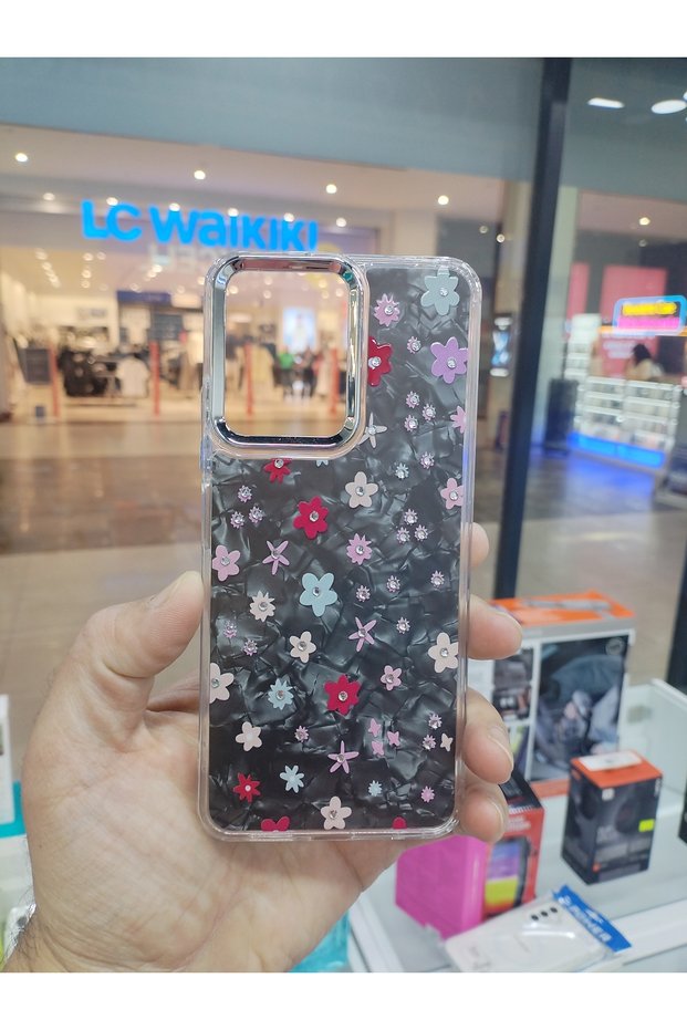 Xiaomi Redmi Note 12 Compatible Daisy Shine Stone Flower Pattern Shiny Case