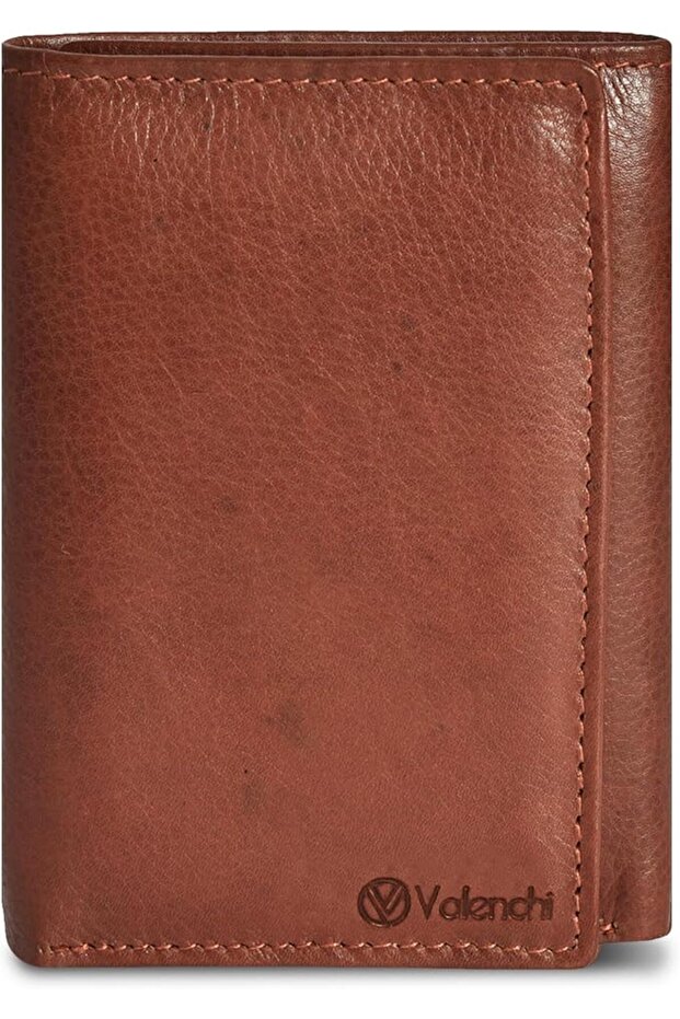 VALENCHI Men's Genuine Leather Rfid Blocking Slim Trifold Wallet With 7 Cards+1 Id Window+2 Note Com