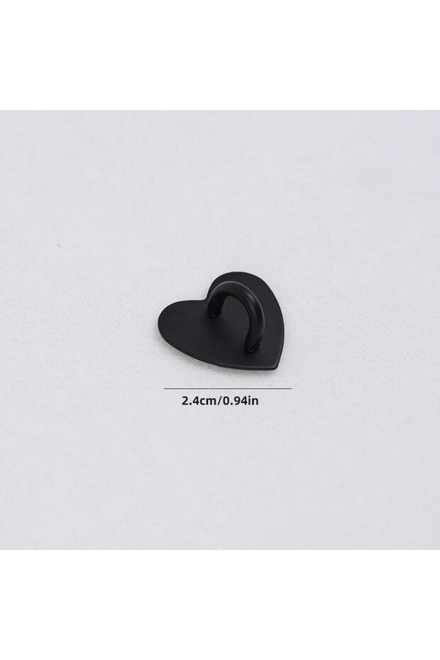 1Pcs Black A Adhesive Metal Heart Phone Charm Holder Mobile Phone Xyun Finger Ring Stand Hooks Buckl