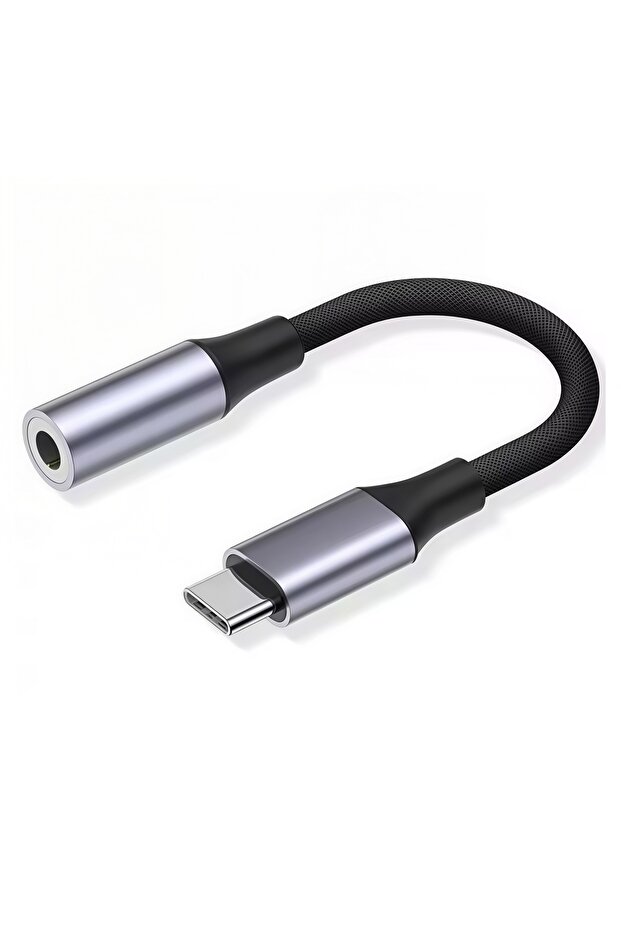 grey 1pcs USB Type C To 3.5 Jack Earphone Adapter USB-C 3 5mm Audio Cable