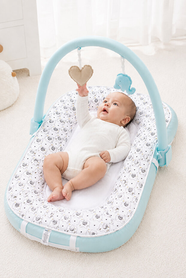 Baby Yat Sit Play Cushion Activity Pillow with Toys Blue 524