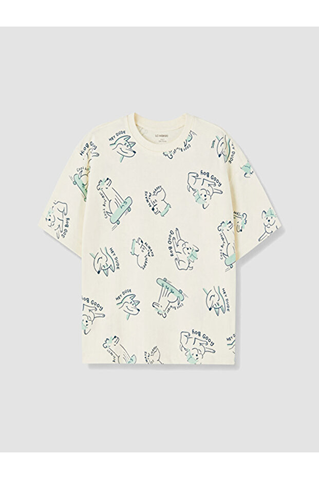 Esvab • Modern & Distinctive Zero Roba Collar Printed Boys' T-Shirt