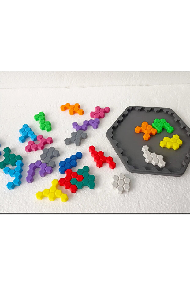 3D Printing Montessori Hexagonal Puzzle - Educational Honeycomb Intelligence and Logic Game