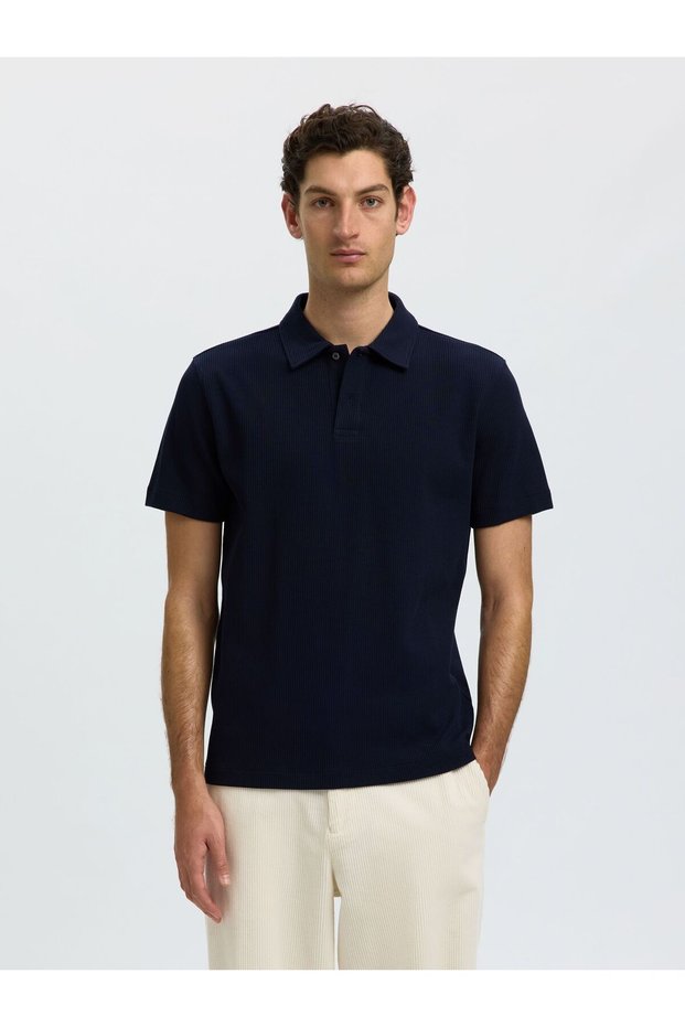 Rebrované polo tričko