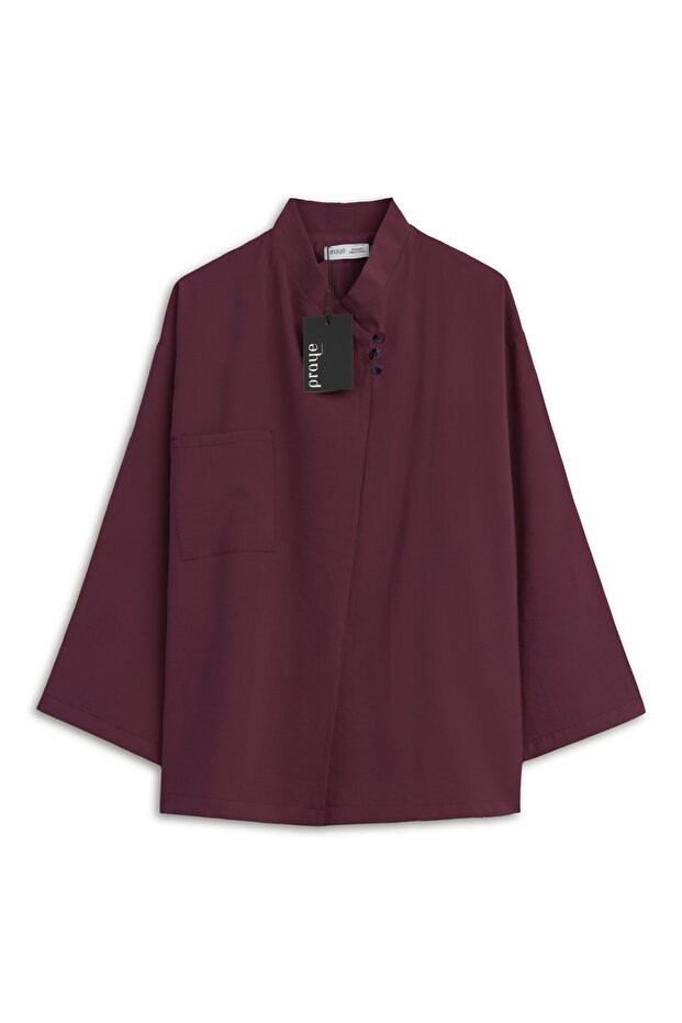 Three-Button Tunic Burgundy