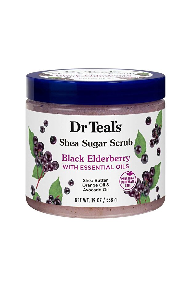 Dr Teal's Black Elderberry With Essential Oils Shea Sugar Scrub 538 g