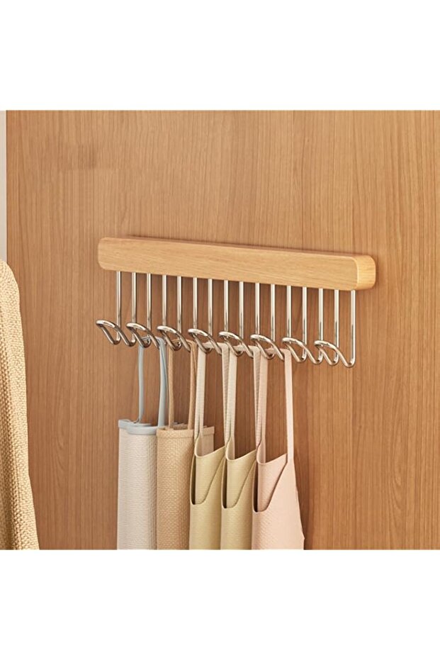 Extendable Closet Rod Extender - 30cm Pull-Out Valet Pole w/Metal Hooks | Space-Saving Slide-Out Hanger Organizer for Wardrobe(Pull-outs on the right)