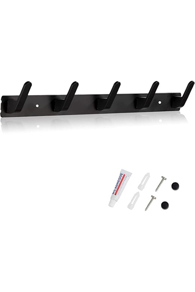 TamBee Coat Hooks Rack Wall Mounted Heavy Duty Coat Hooks for Wall Coat Hanger Hooks Bathroom Towel Clothes Hooks Holders (Black, 5 Hooks)