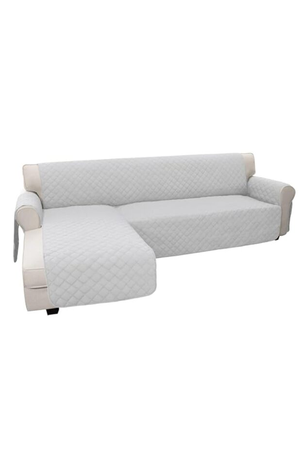 Easy-Going L-Shape Sectional Couch Cover - Large, Light Gray