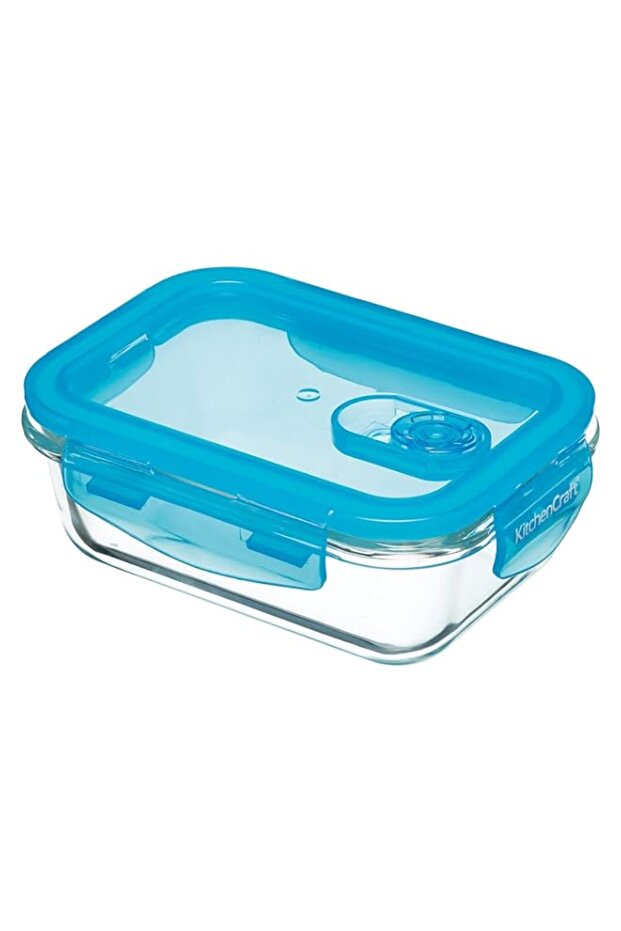 Kitchencraft Kcglsstor01 Glass Storage Container With Vent, Rectangular, 350Ml, 12X11X5.5Cm, Labelled
