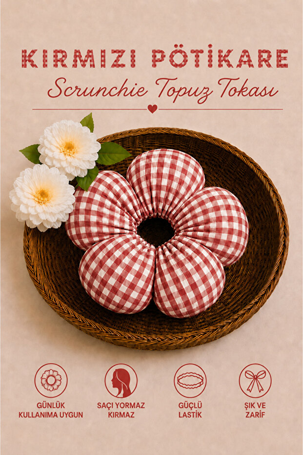 مشبك شعر Pötikare Scrunchie ذو مطاط قوي