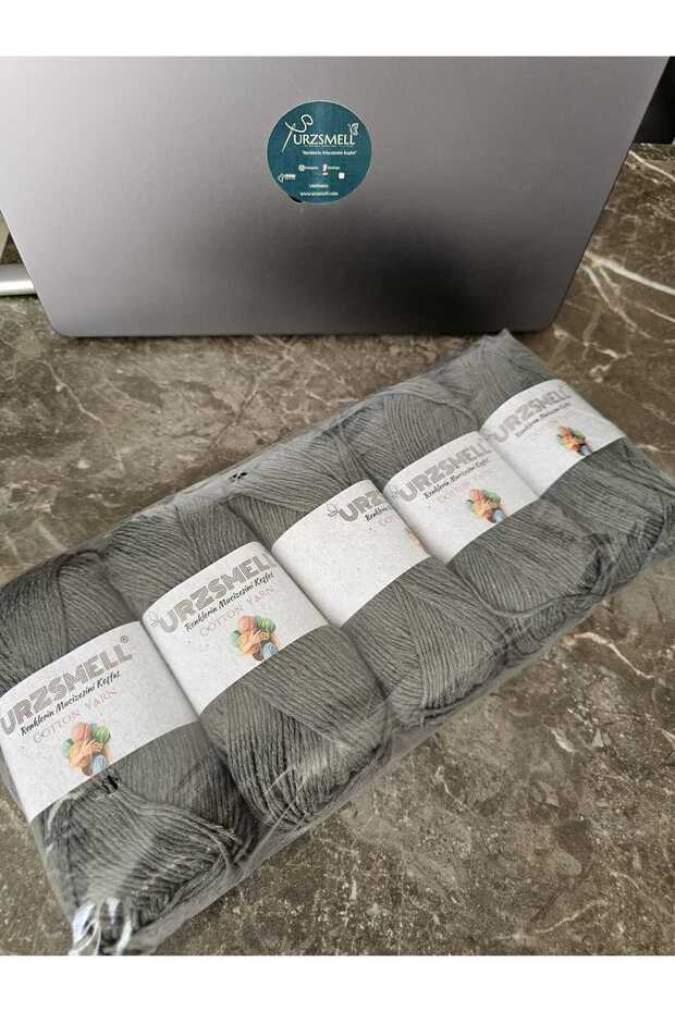Cotton Knitting Yarn 5-Pack 500 Gr. Khaki (100Gr Quantity, 200Mt Dir.)