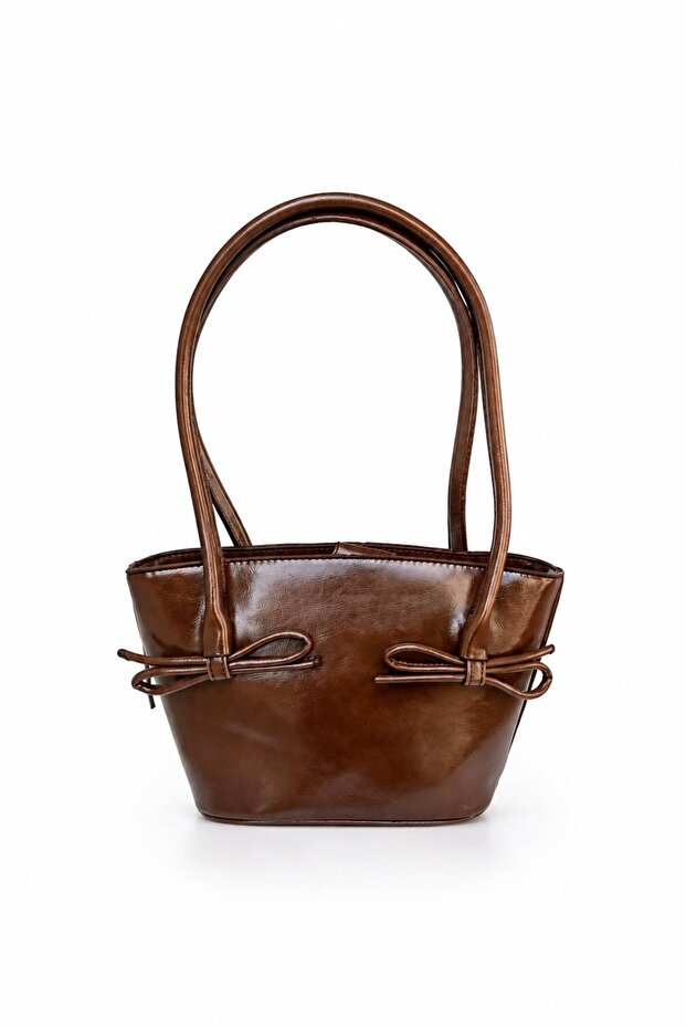 Fiore Bow Detailed Patent Leather Women's Shoulder Bag