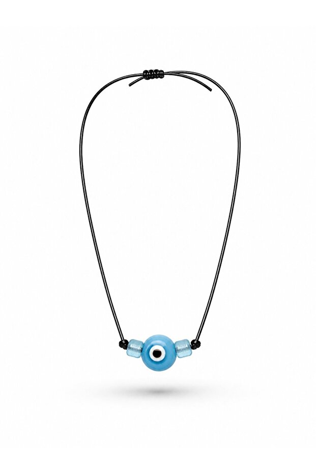 Handmade Bohemian Light Blue Evil Eye Necklace
