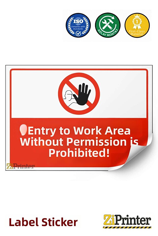 Approaching the Excavation Site Is Dangerous and Prohibited Isg Warning Sign Sticker 50X70 cm