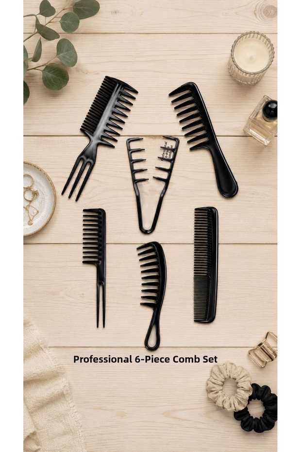 6-Piece Professional Hair Styling Comb Set