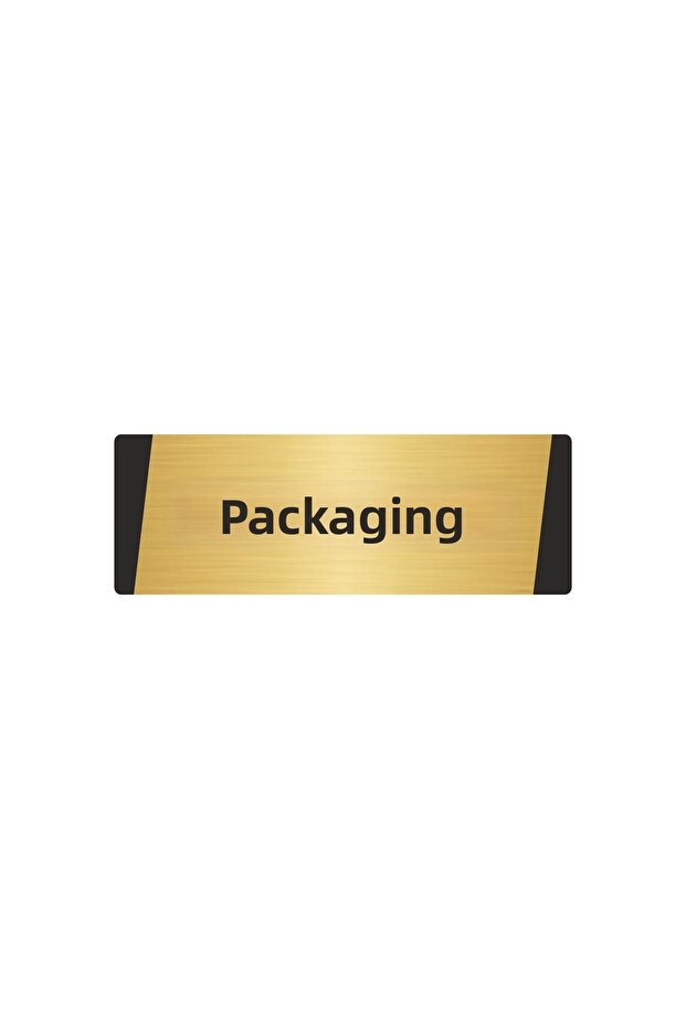 Packaging Metal Warning Sign 5X20 cm Gold Color