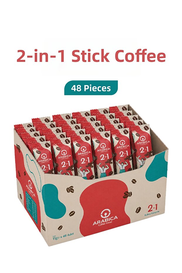 2-in-1 Qualified Stick Coffee 11 Gr X 48 Pieces - Sugar-Free & Rich Body