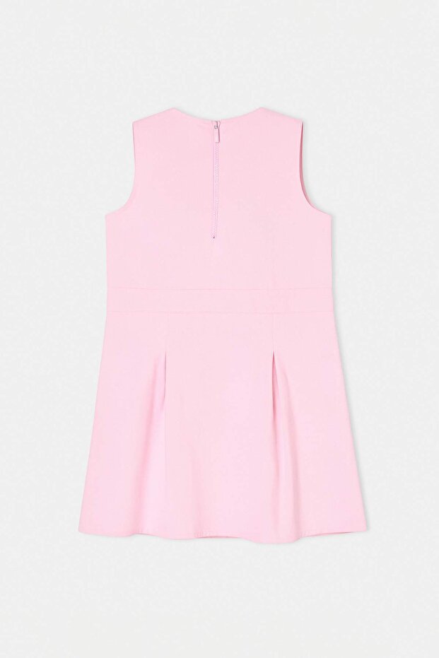 Pembe Kısa / Mini Düz Dokuma Elbise TKDSS26EL00002 - 4