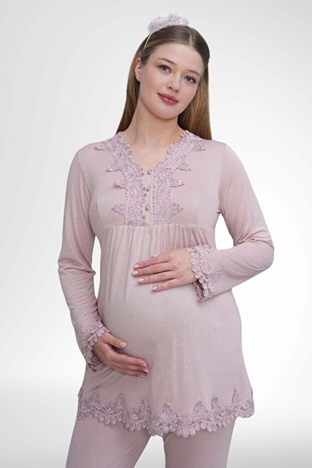 Mecit 1501 Dusty Rose Maternity Pajama Set