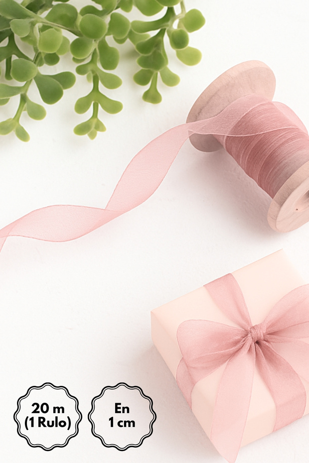 Organza Ribbon, 20 Meters Light Pink