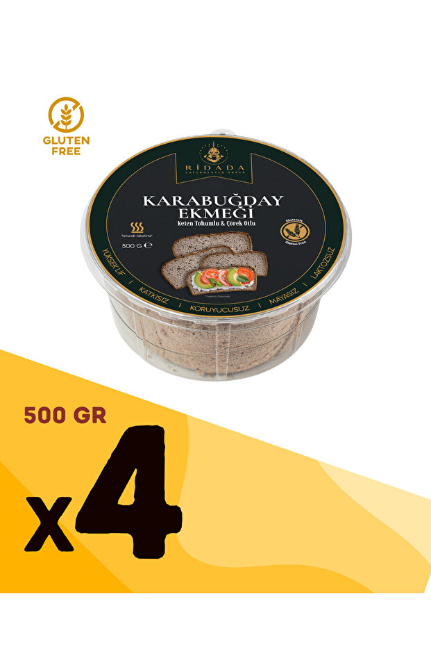 Ridada Glutensiz %100 Karabuğday Ekmeği 500 G (Keten Tohumlu & Çörek Otlu)
