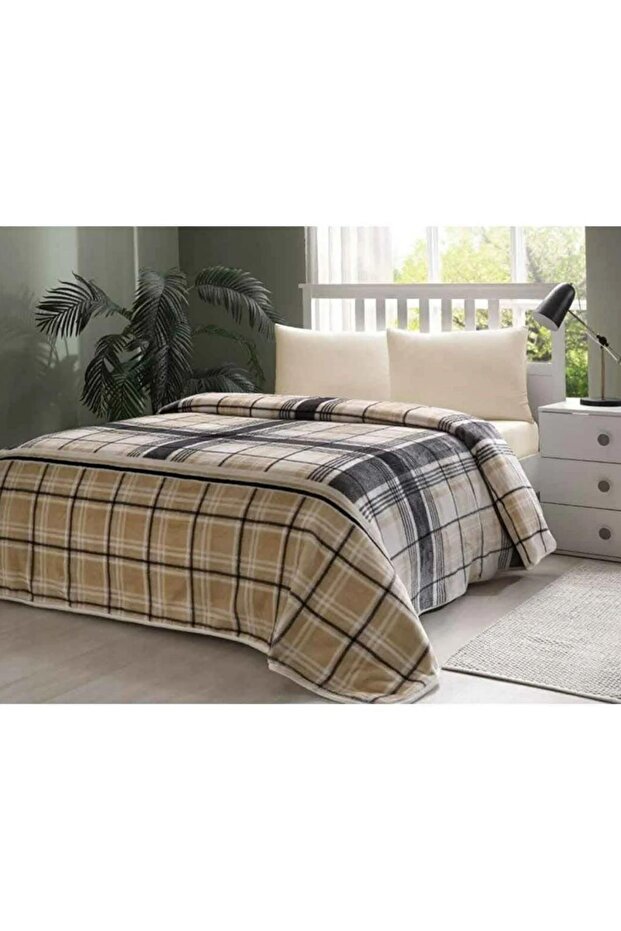 Ocre Beige Blanket Double - 3