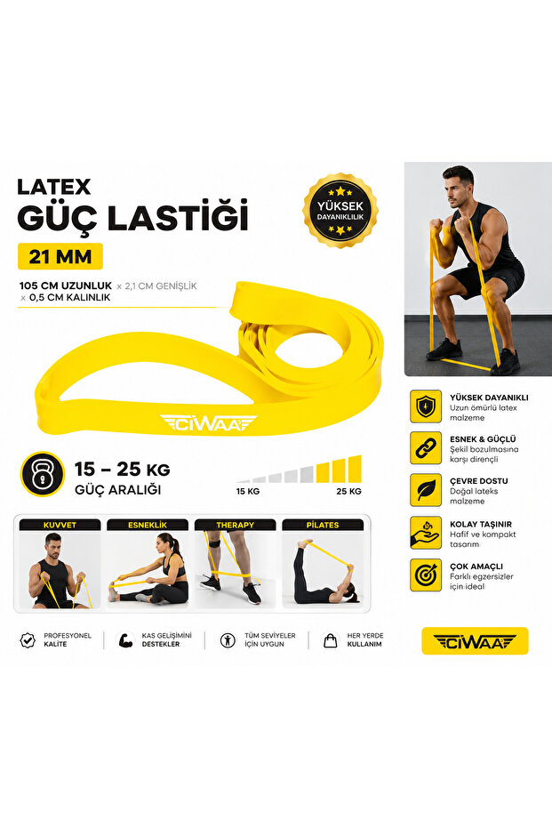Ciwaa Cwa-2055 Latex Güç Bandı Direnç Lastiği 21 Mm
