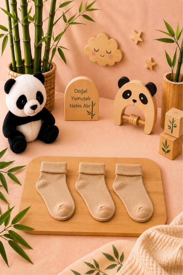 3-Piece Bamboo Anti-Sweat Baby & Kids Booties Socks