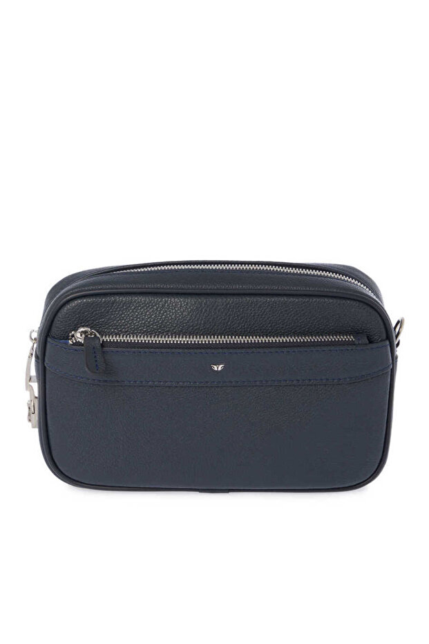 Navy Blue Genuine Leather Men's Portfolio Bag - S1Pc00021499-U6H