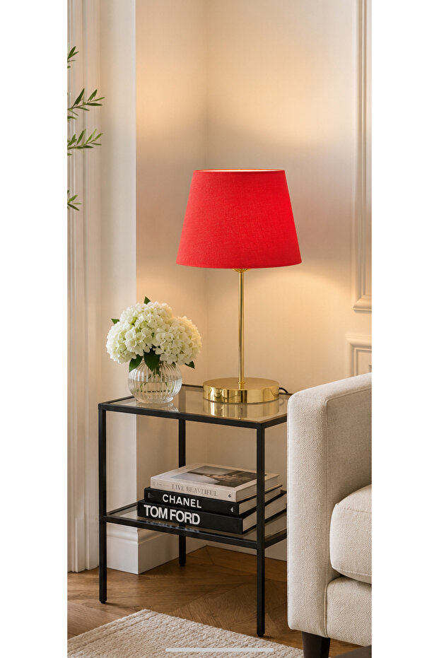 Modern Decorative Lampshade Table Lamp with Metal Legs and Fabric Headboard Night Light