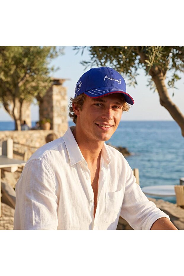 Nautical Anchor Baseball Cap – Navy Blue Unisex Cotton Adjustable Hat