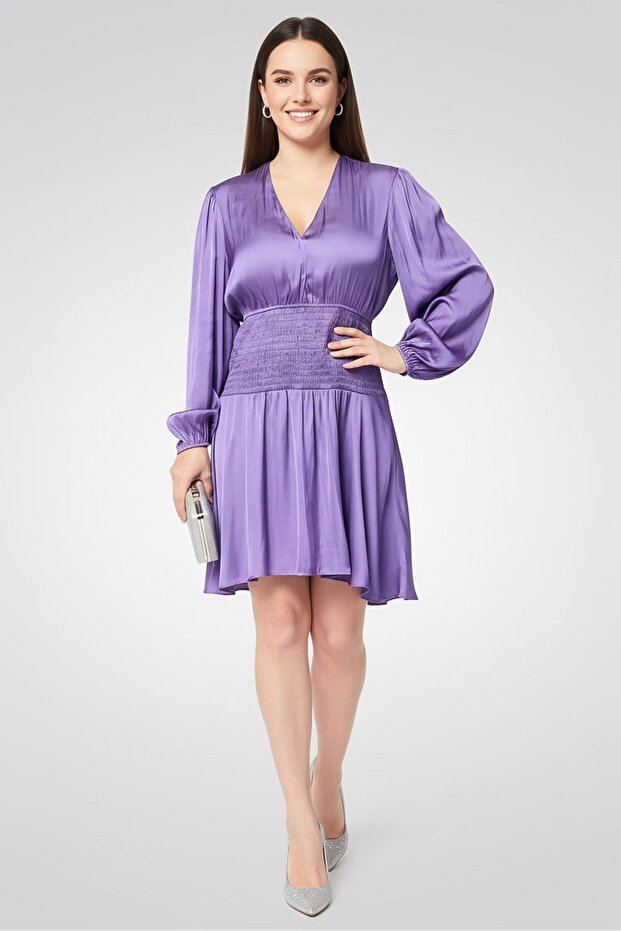 Women Plain Midi Dress, Lavender