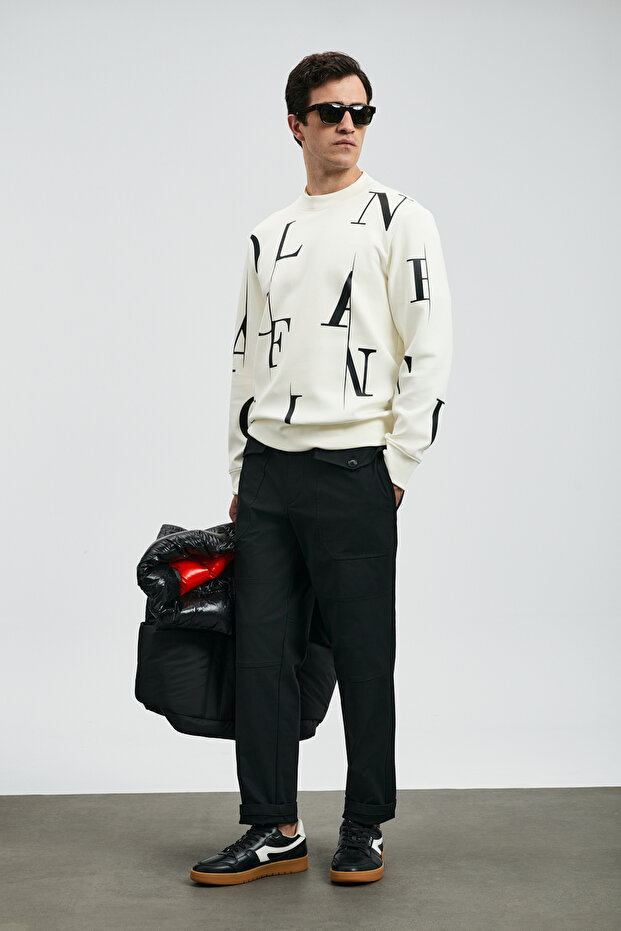 Lufian 112030184 Tıffany Erkek Sweatshirt BEYAZ Trendyol