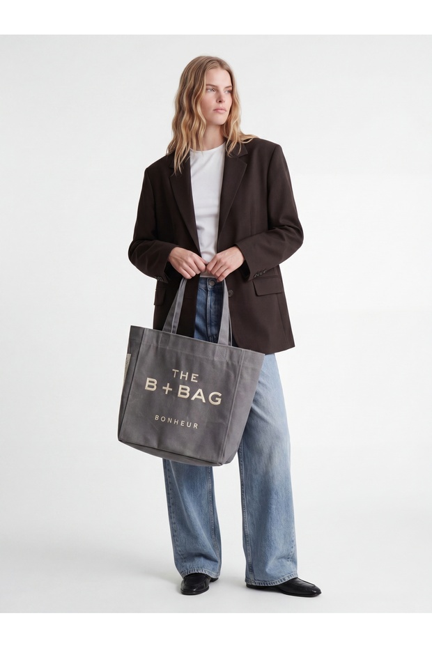 Canvas Ghost Gray Medium Tote Bag - 2