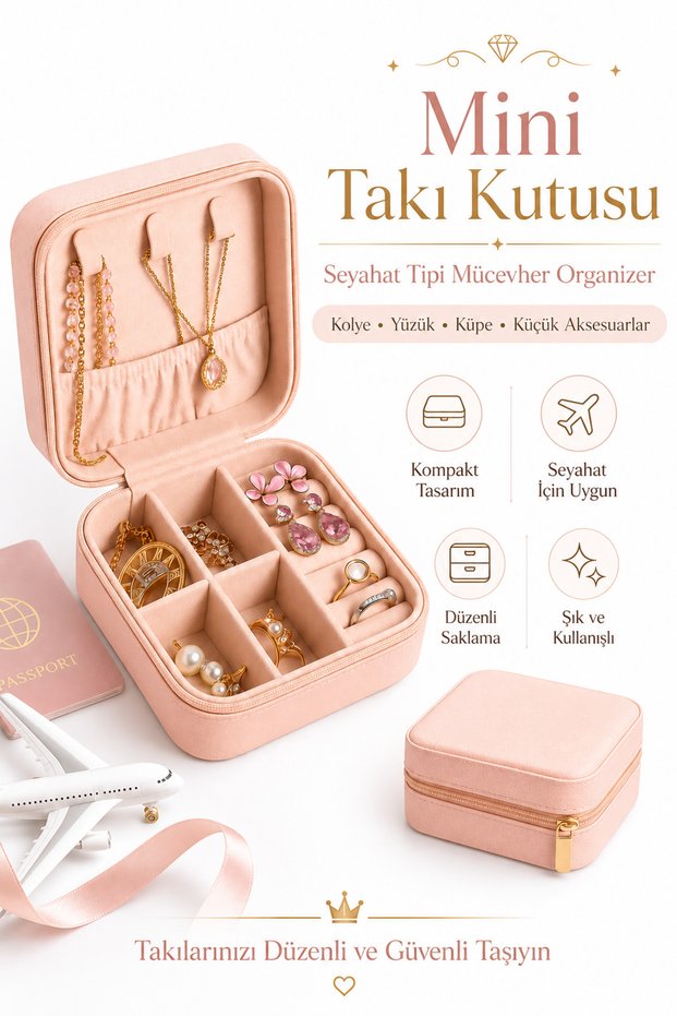Mini Jewelry Box Travel Type Jewellery Case Necklace Ring Earring Organizer Jewelry Organizer