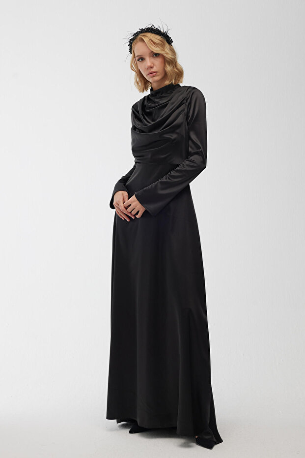 Rochie de seară Violet Degaje, neagră - 5