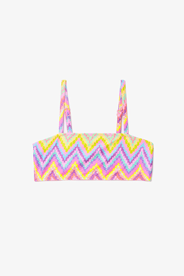 Devojčin zigzag bandeau bikini set - 2