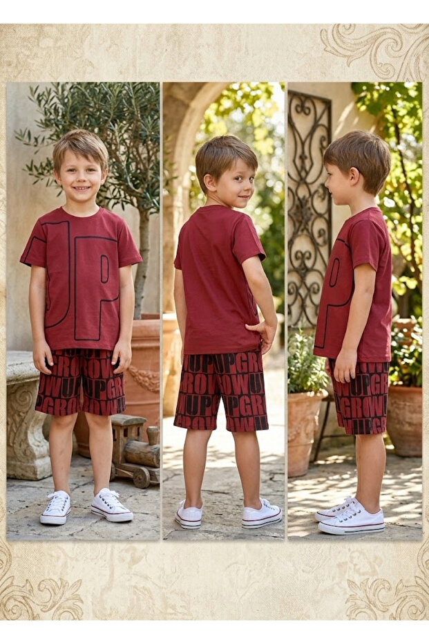 Boy's Printed Shorts Set