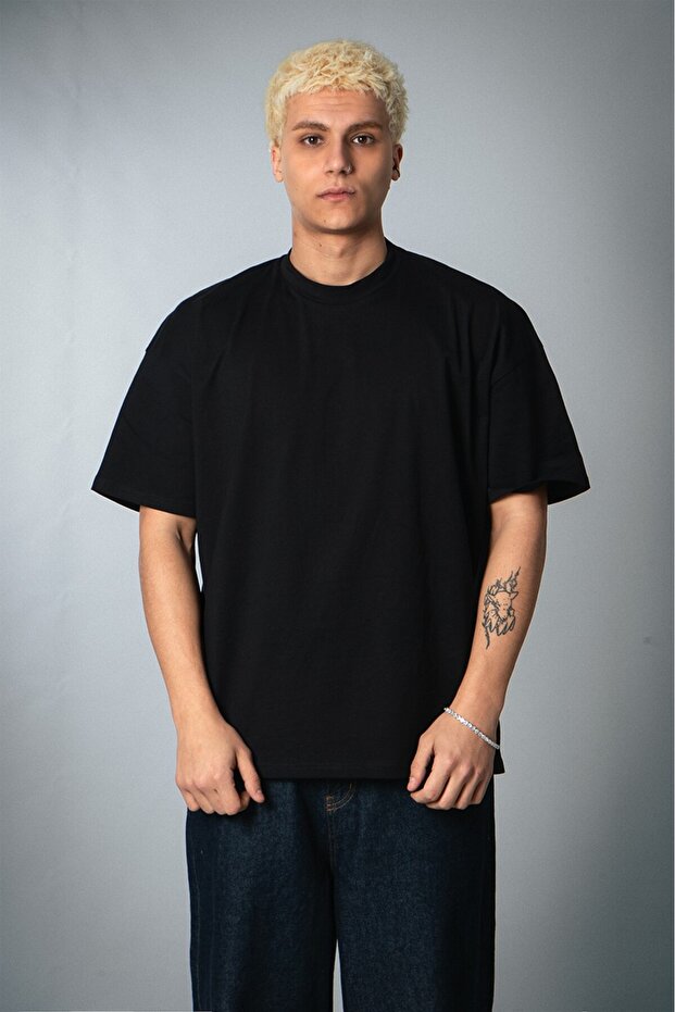 Ανδρικό μπλουζάκι Crupt Essentials Μαύρο Oversize - 1