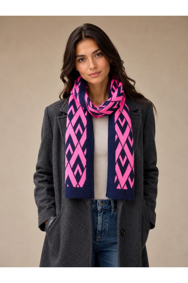 V Patterned Knitwear Scarf