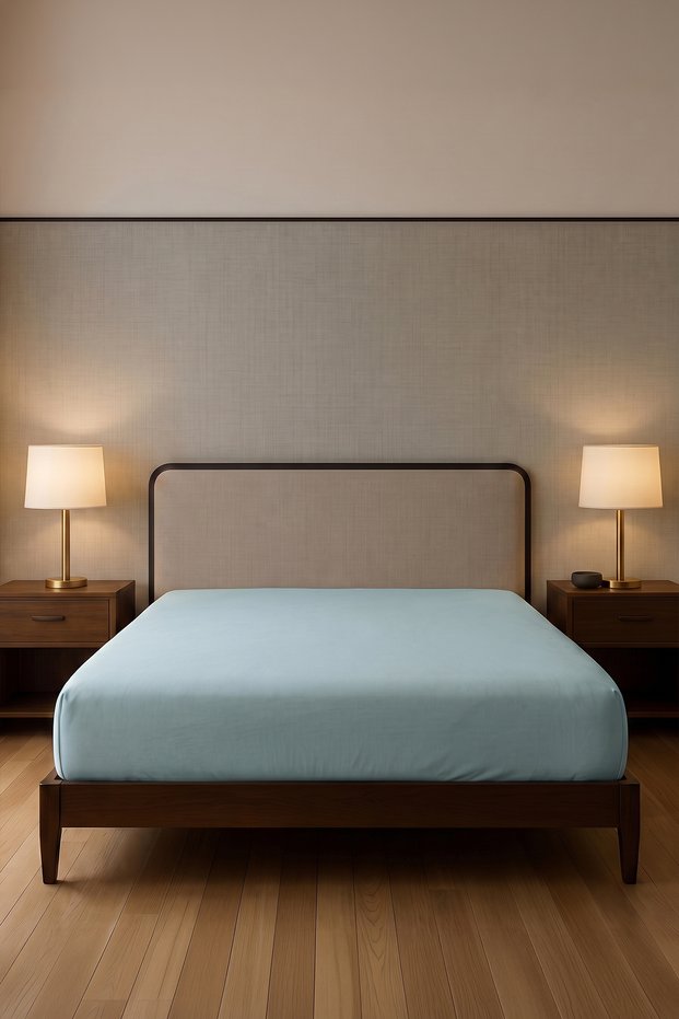 Cotton Single Jersey King Size Elastic Fitted Sheet Premium Quality, 200-220X200 Cm, Mint, 130 Gsm