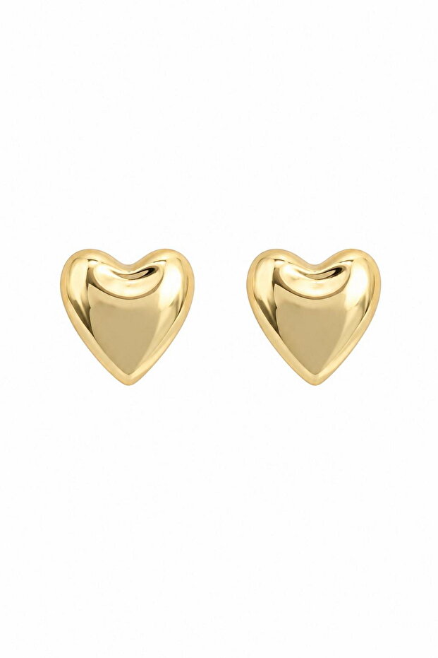Women's Earrings Medium Size Chubby Heart Earrings