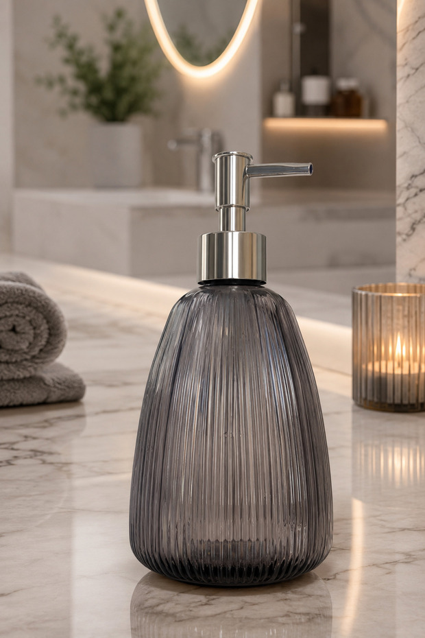 Star Cam Liquid Soap Dispenser - Smoked •• Countertop Sink Dishwasher for Bathroom & Kitchen