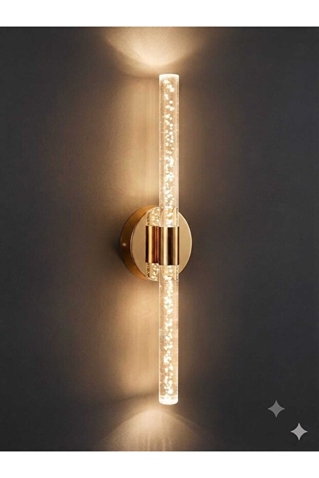 مصباح حائط LED بتصميم عصري كبير الحجم 51 سم من Bubbleflux - ذهبي - كهربائي - يتم التحكم فيه عن بعد - ضوء النهار