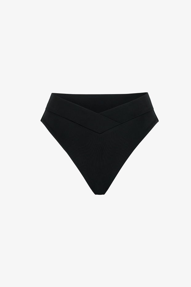 Schwarzer V-Slip-Bikini-Unterteil - 5
