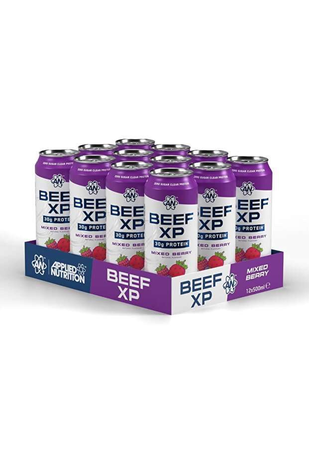 Beef-XP Can Drink – 30g Clear Protein, (Pack of 12 Cans x 500ml) (Mixed Berry)