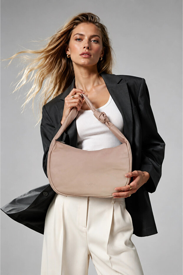 Dusty Rose Leather Women's Shoulder Bag