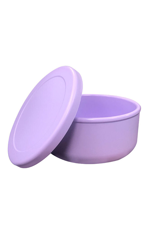 650ml purple Circular Silicone Lunch Box 250ml/650ml, Large Capacity Microwave Heated Silicone Fresh