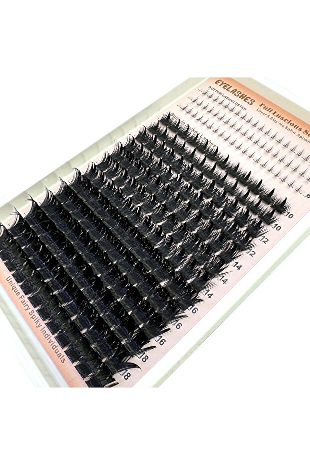 مجموعة رموش MIX D 16 صف ZH27 200D سفلية مع رموش مدببة، رموش مانجا خفيفة، وصلات فريدة من نوعها